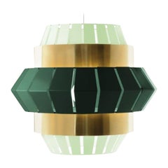 Dream and Moss Comb Suspension Lamp with Brass Ring by Dooq