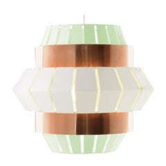 Dream and Ivory Comb Suspension Lamp with Copper Ring by Dooq