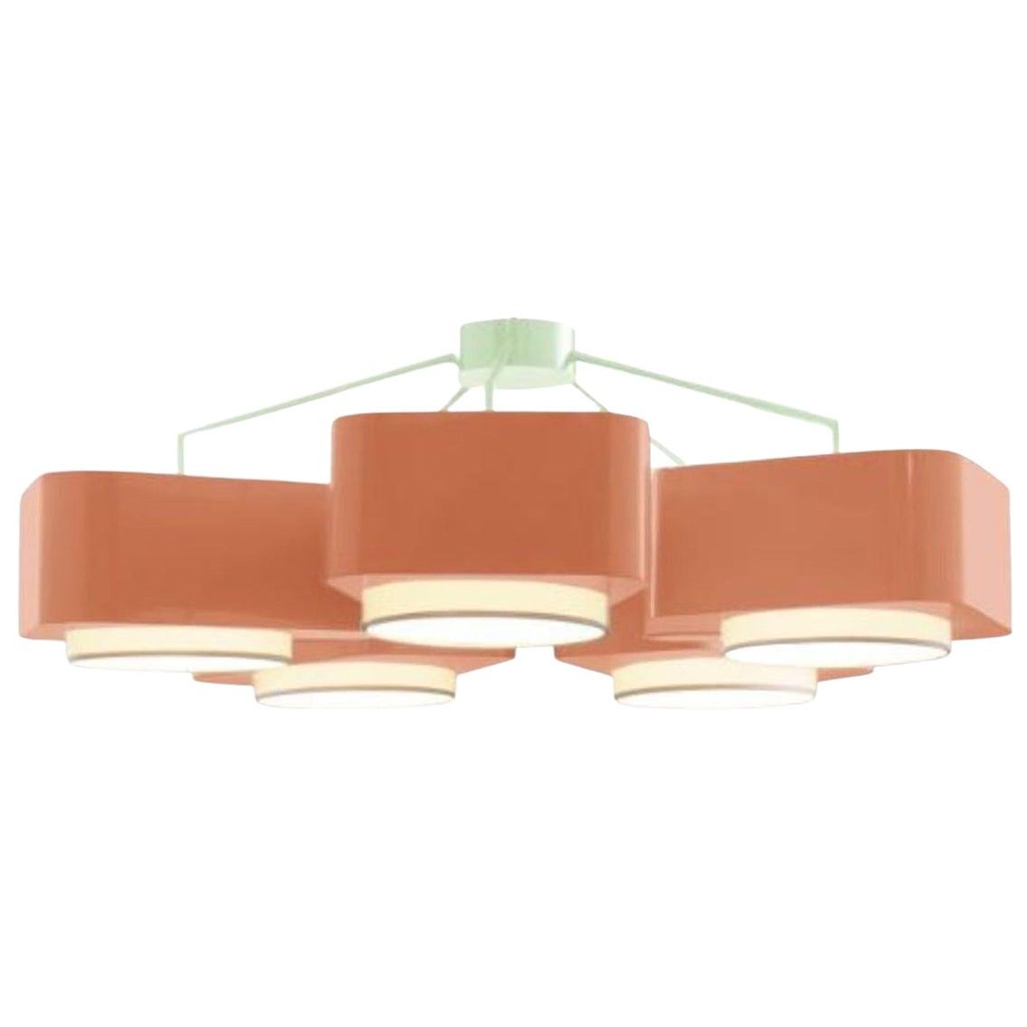 Dream and Salmon Carousel Suspension Lamp by Dooq For Sale