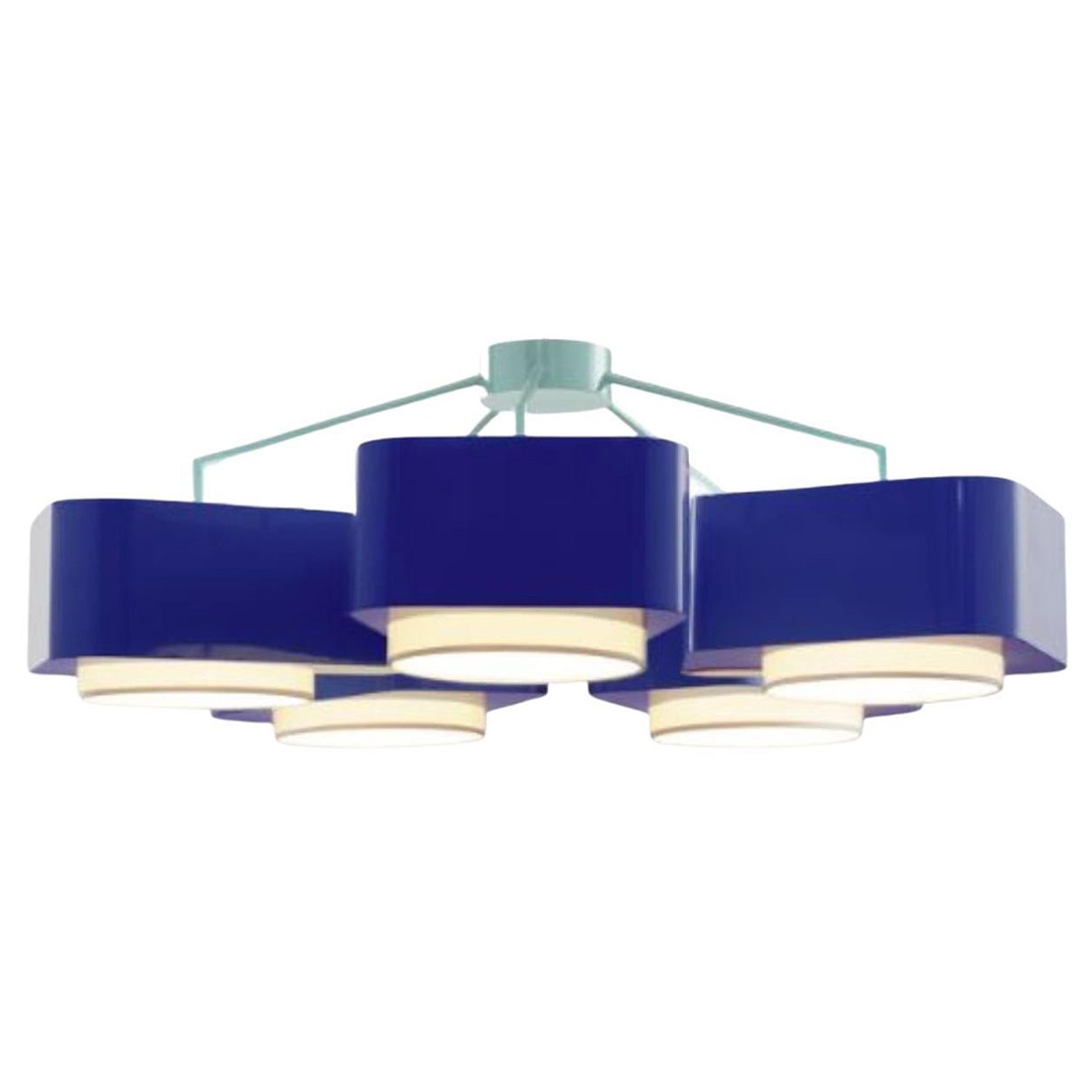Jade and Cobalt Carousel Suspension Lamp by Dooq For Sale