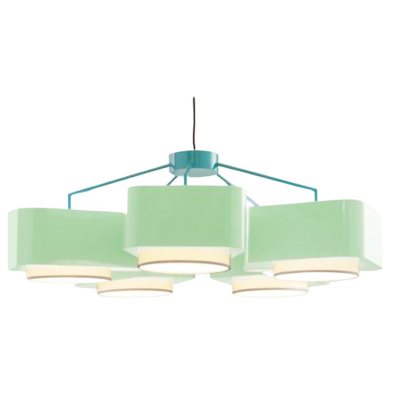 Mint and Dream Carousel Suspension Lamp by Dooq For Sale
