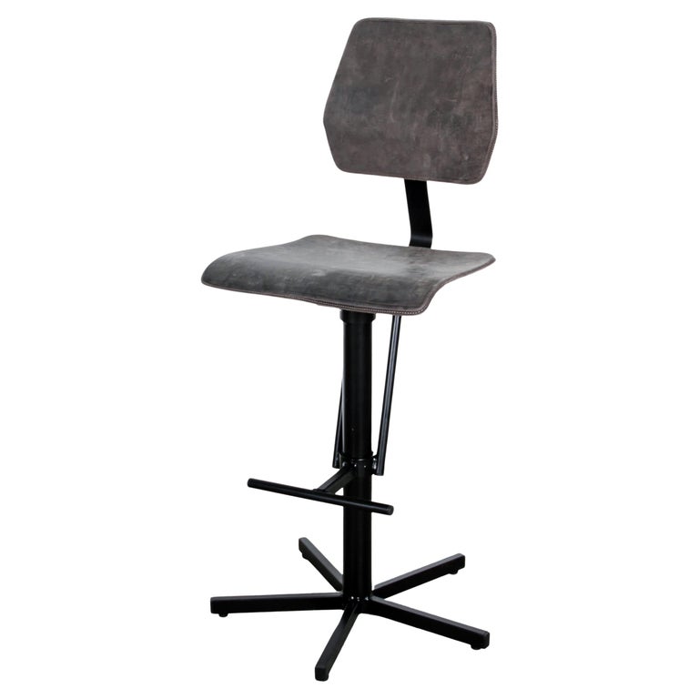 Kodak Leather Barstool by Jesse Sanderson For Sale at 1stDibs