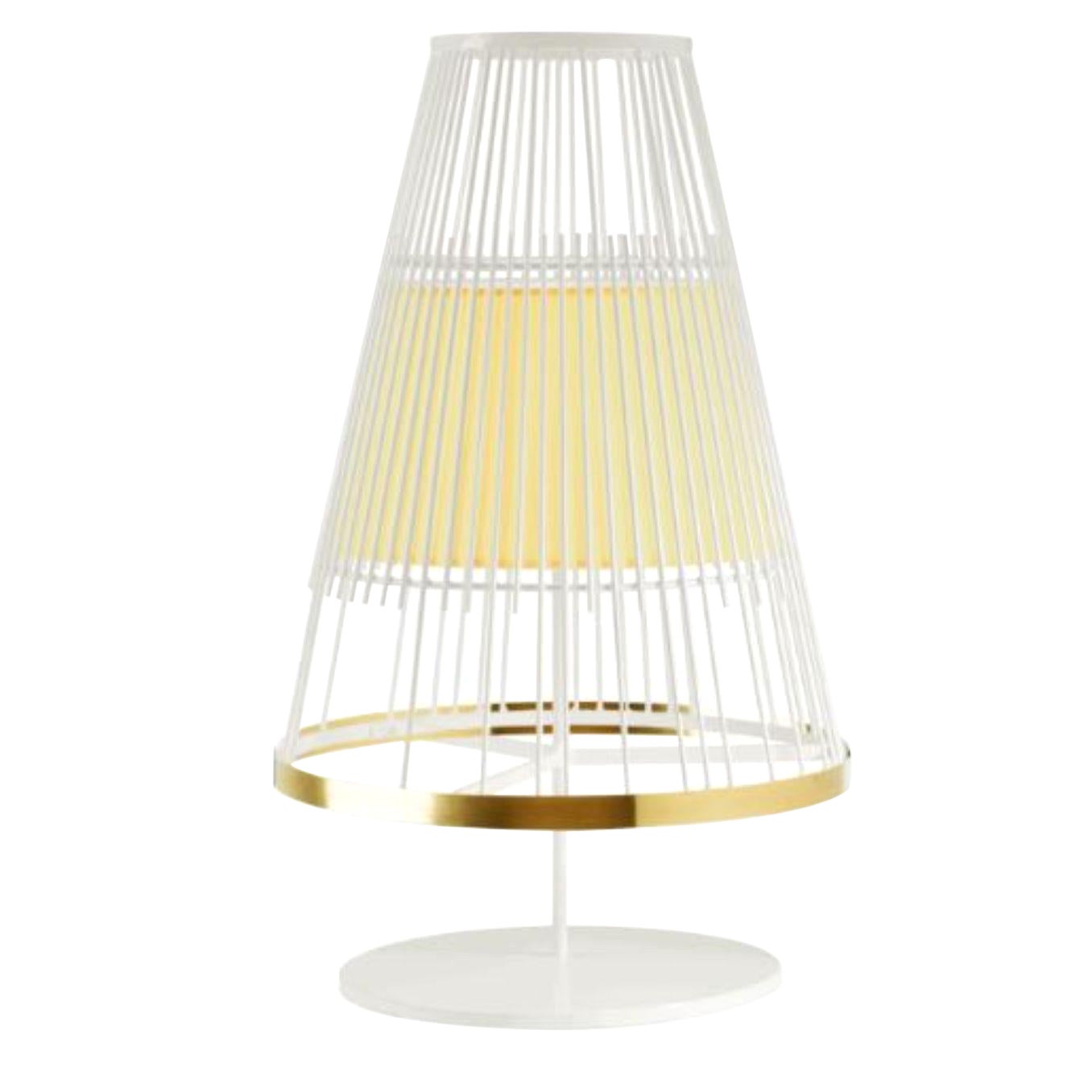 Ivory Up Table Lamp with Brass Ring by Dooq For Sale