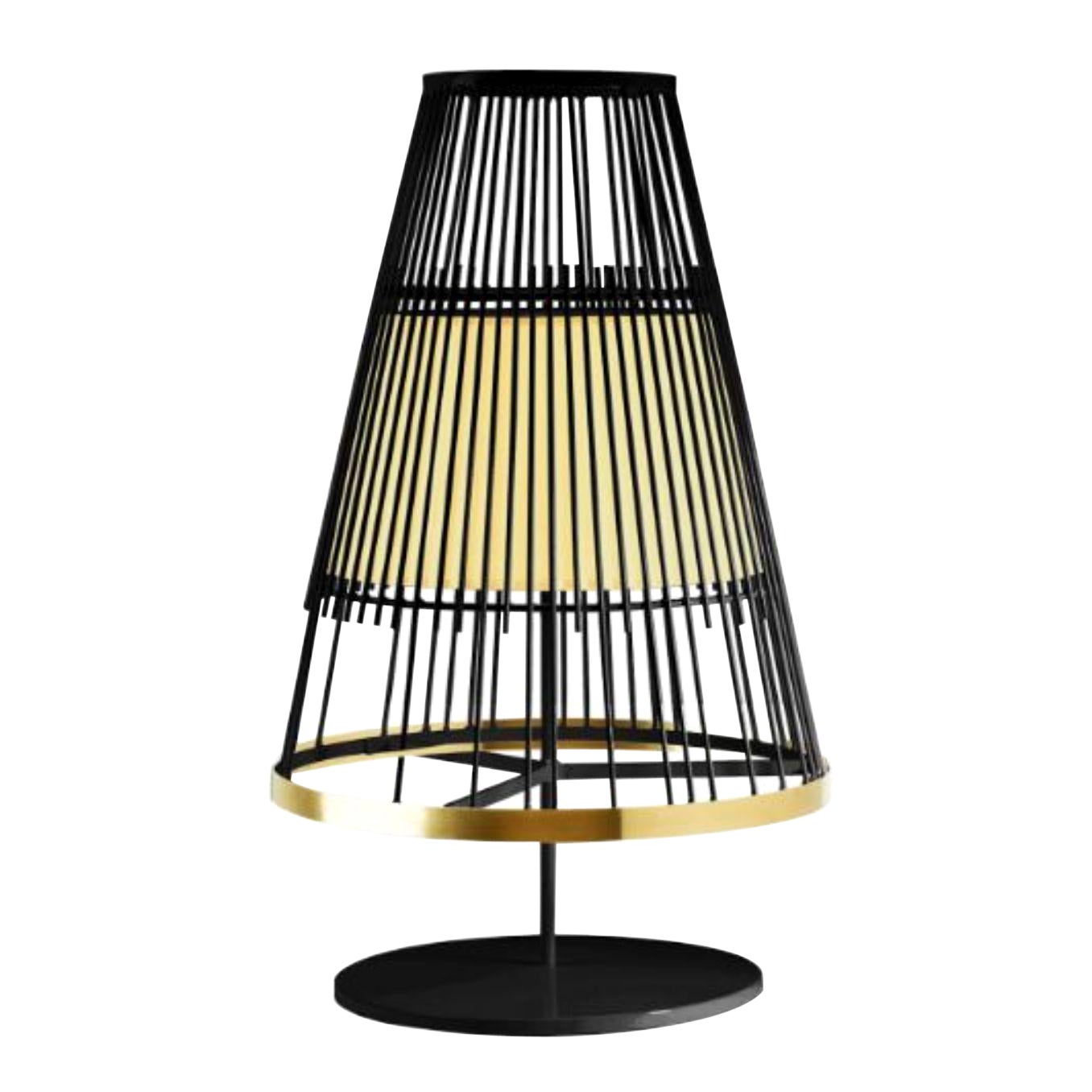 Black Up Table Lamp with Brass Ring by Dooq For Sale