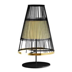 Black Up Table Lamp with Brass Ring by Dooq