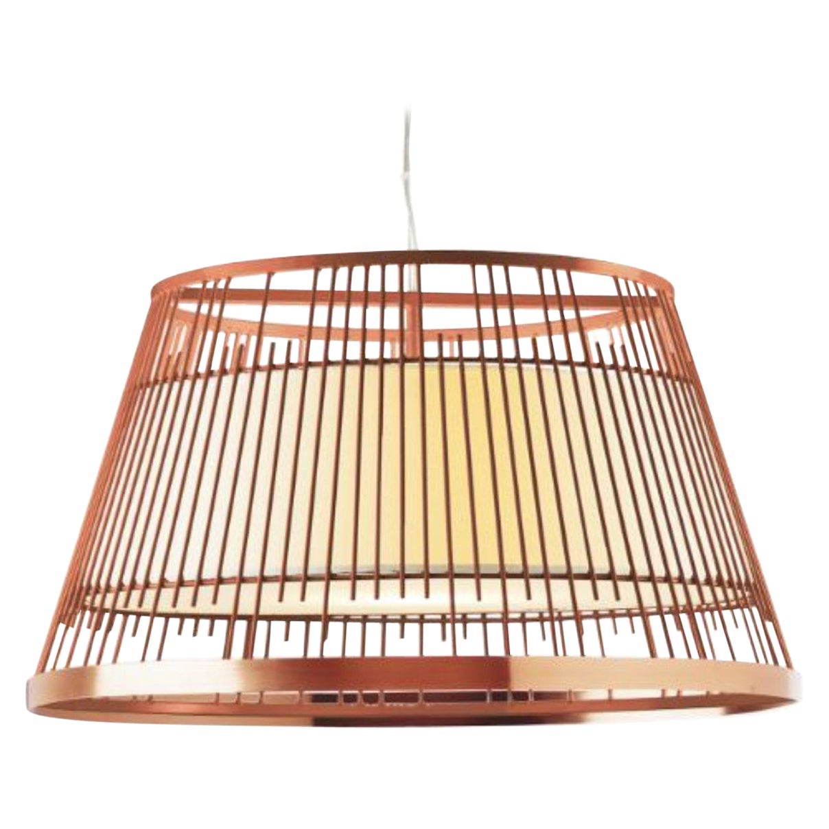 Salmon Up I Suspension Lamp with Copper Ring by Dooq For Sale