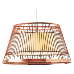 Salmon Up I Suspension Lamp with Copper Ring by Dooq