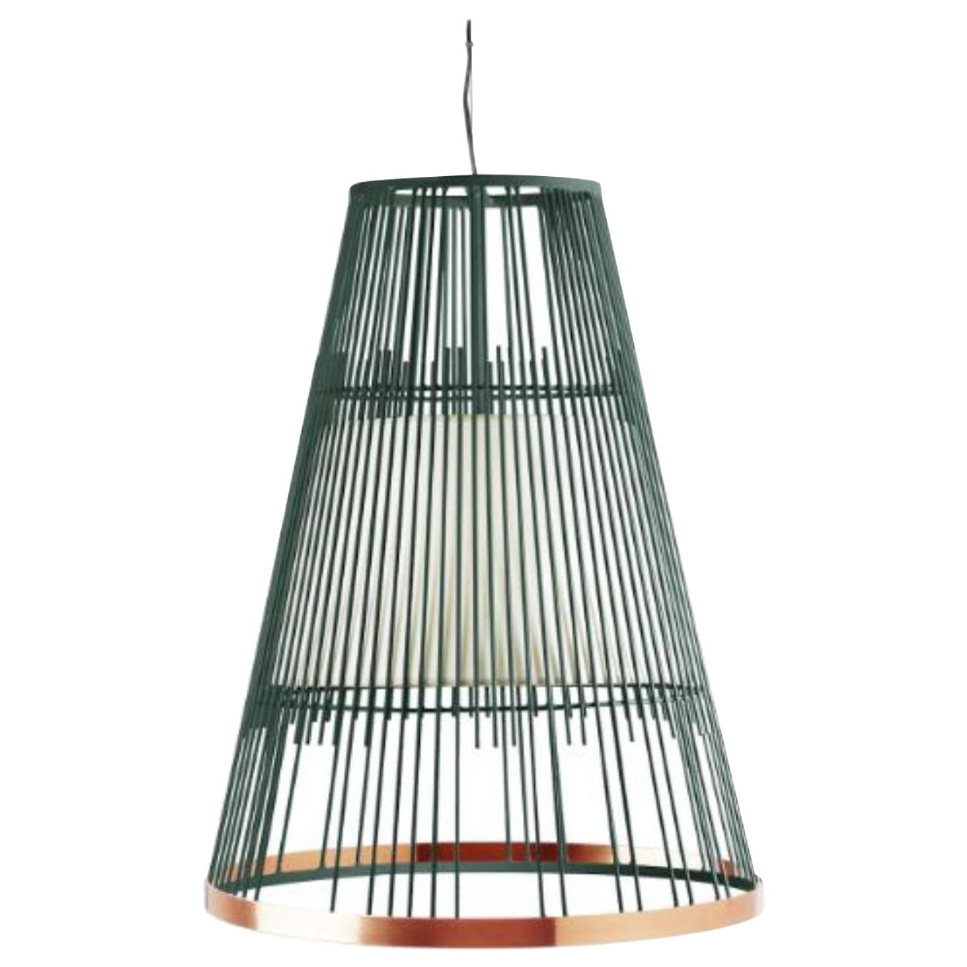 Moss Up Suspension Lamp with Copper Ring by Dooq For Sale