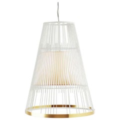 Ivory Up Suspension Lamp with Brass Ring by Dooq
