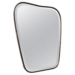 1950s Wall Mirror with Brass Frame