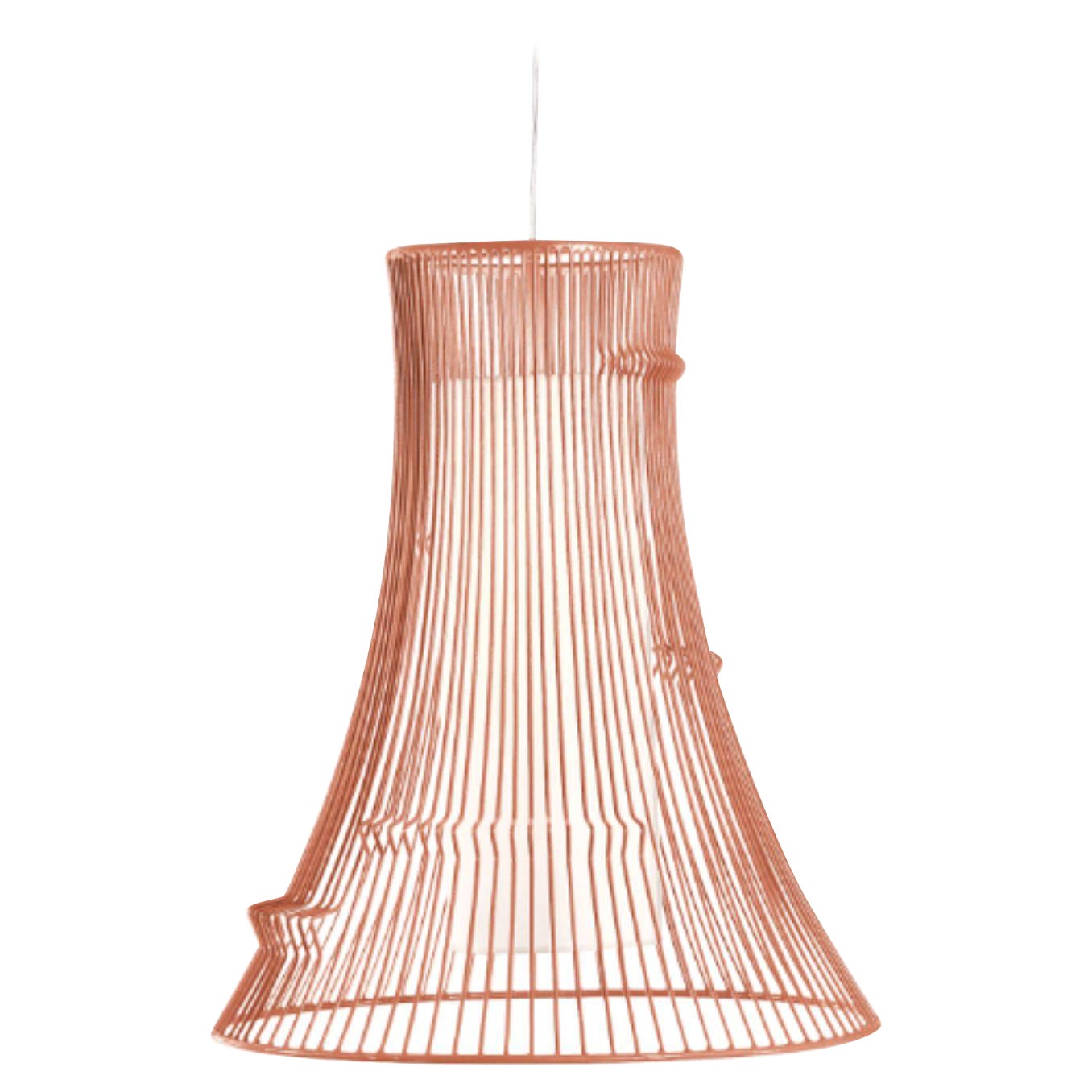 Salmon Extrude Suspension Lamp by Dooq