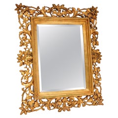 Antiker viktorianischer vergoldeter Holzspiegel