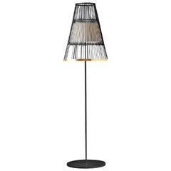 Black Up Floor Lamp with Brass Ring by Dooq