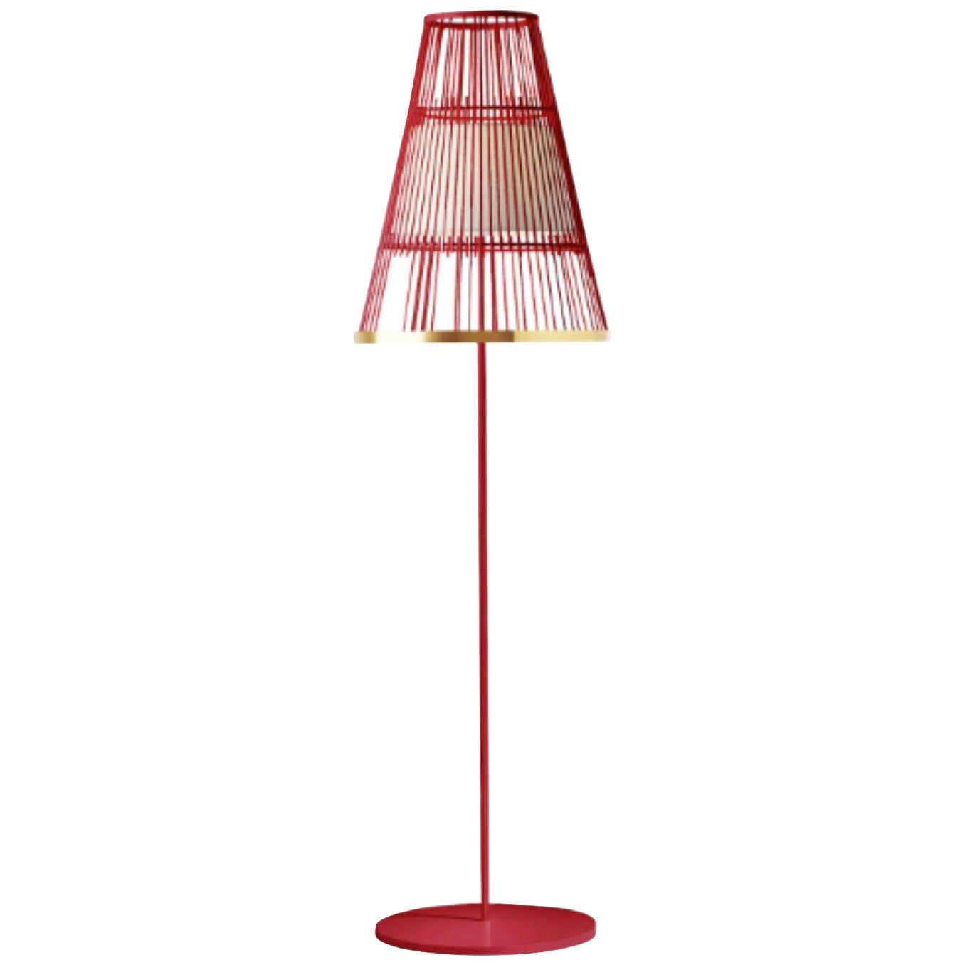 Lipstick Up Floor Lamp with Brass Ring by Dooq