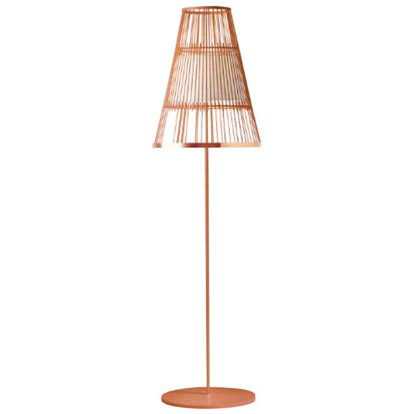 Salmon Up Floor Lamp with Copper Ring by Dooq
