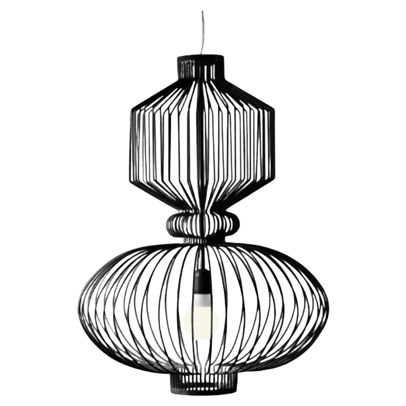 Black Revolution Suspension Lamp by Dooq For Sale