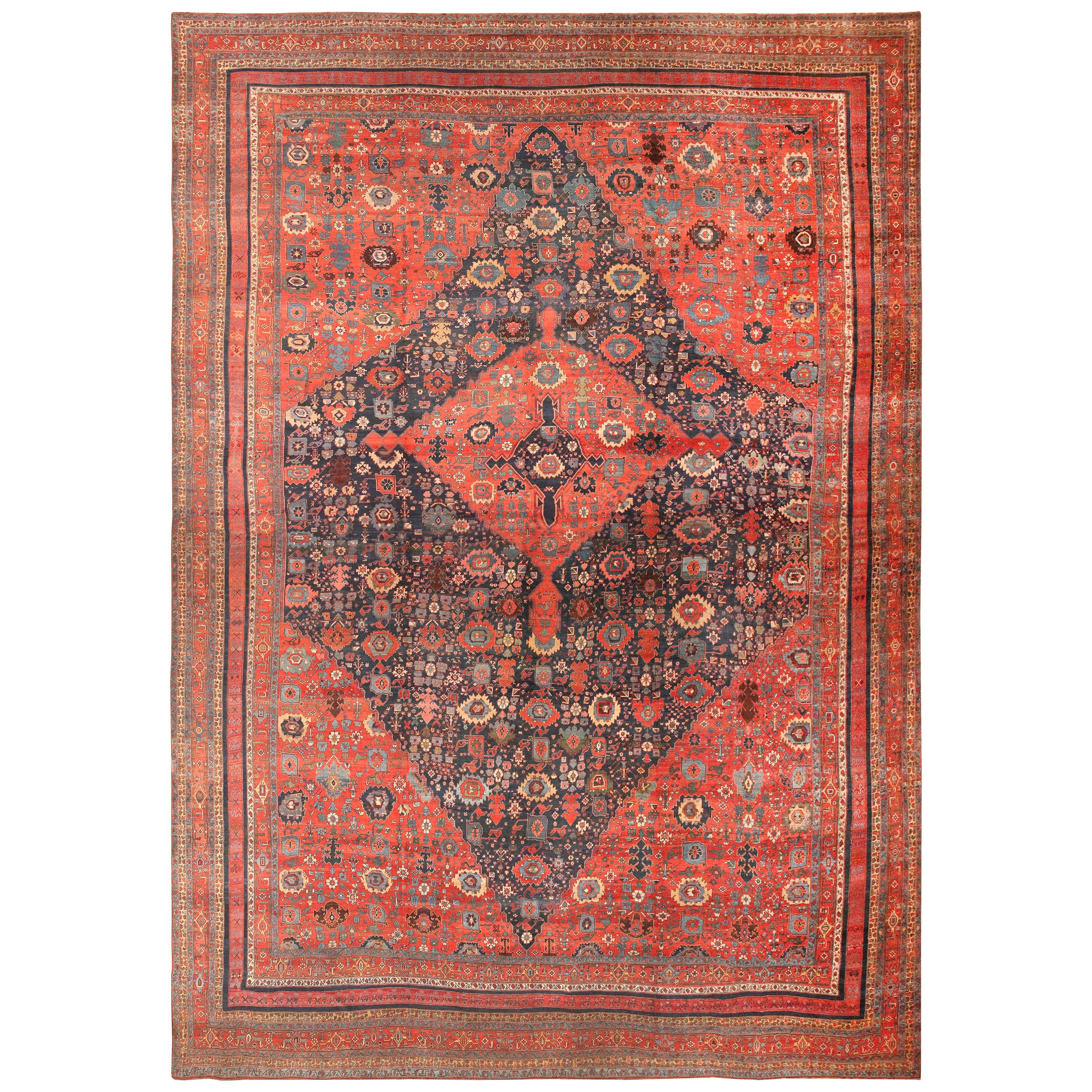 Tapis persan antique Bidjar. 19 pieds 5 pouces x 31 pieds 3 pouces