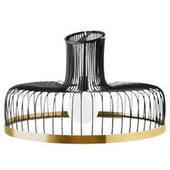 Black New Spider Suspension Lamp with Brass Ring by Dooq