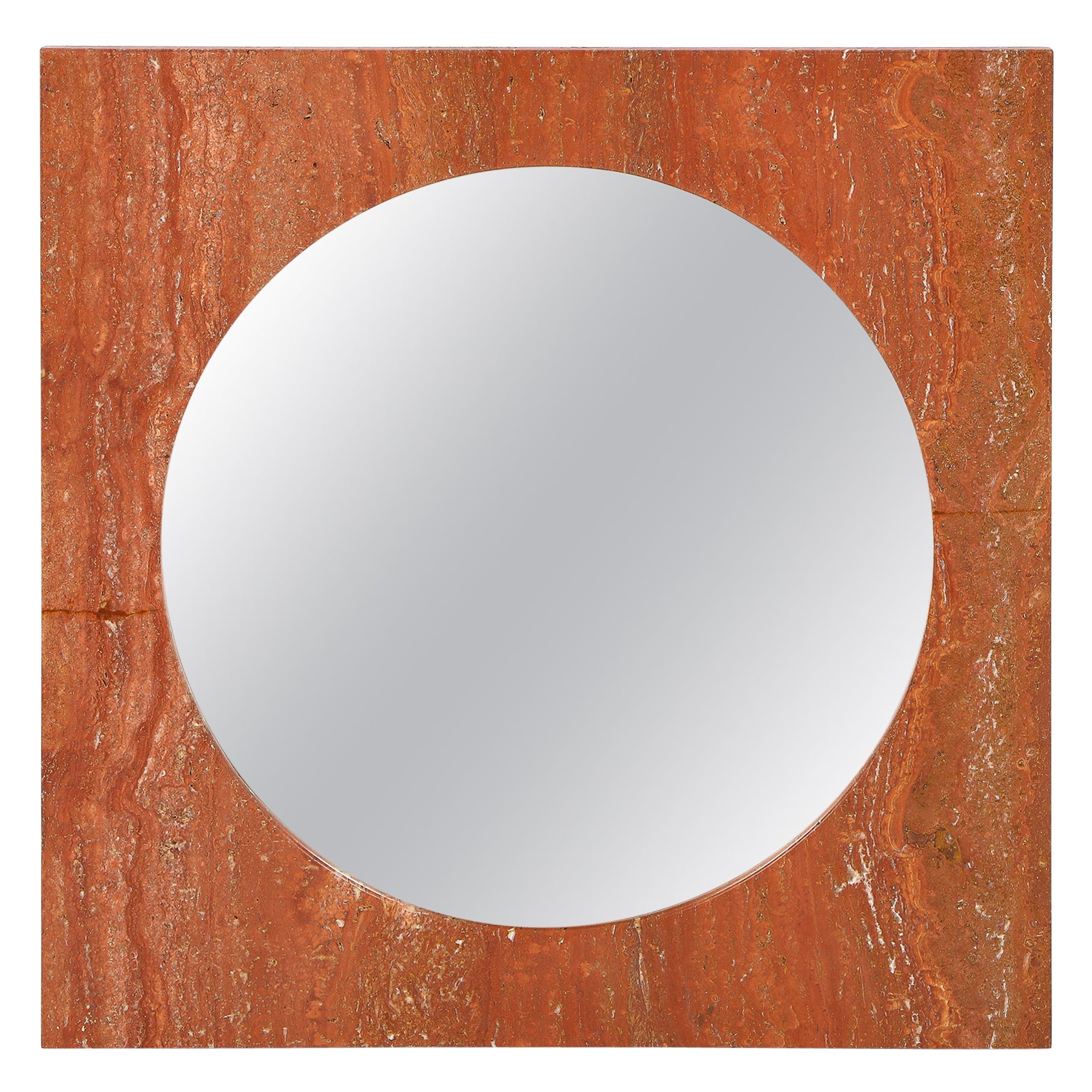 Red Plastic Square 1970s Wall Mirror with Classic Shape Frame at ...