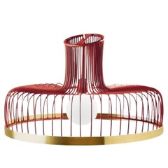 Lipstick New Spider Suspension Lamp with Brass Ring by Dooq