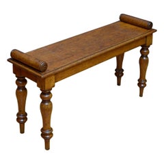 Early Victorian Oak Hall Bench
