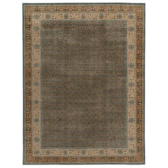 Rug & Kilim’s Distressed Style Rug in Green, Blue and Red Ikats Pattern