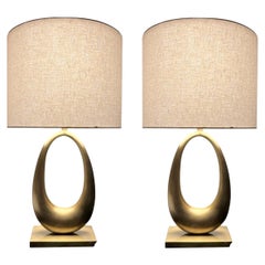 Pair of Bronze Jewel Table Lamps in Antique Gold by Elan Atelier 'Preorder'