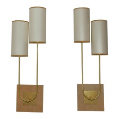 Pair of Wall Light in Metal Gold Patina by Aymeric Lefort