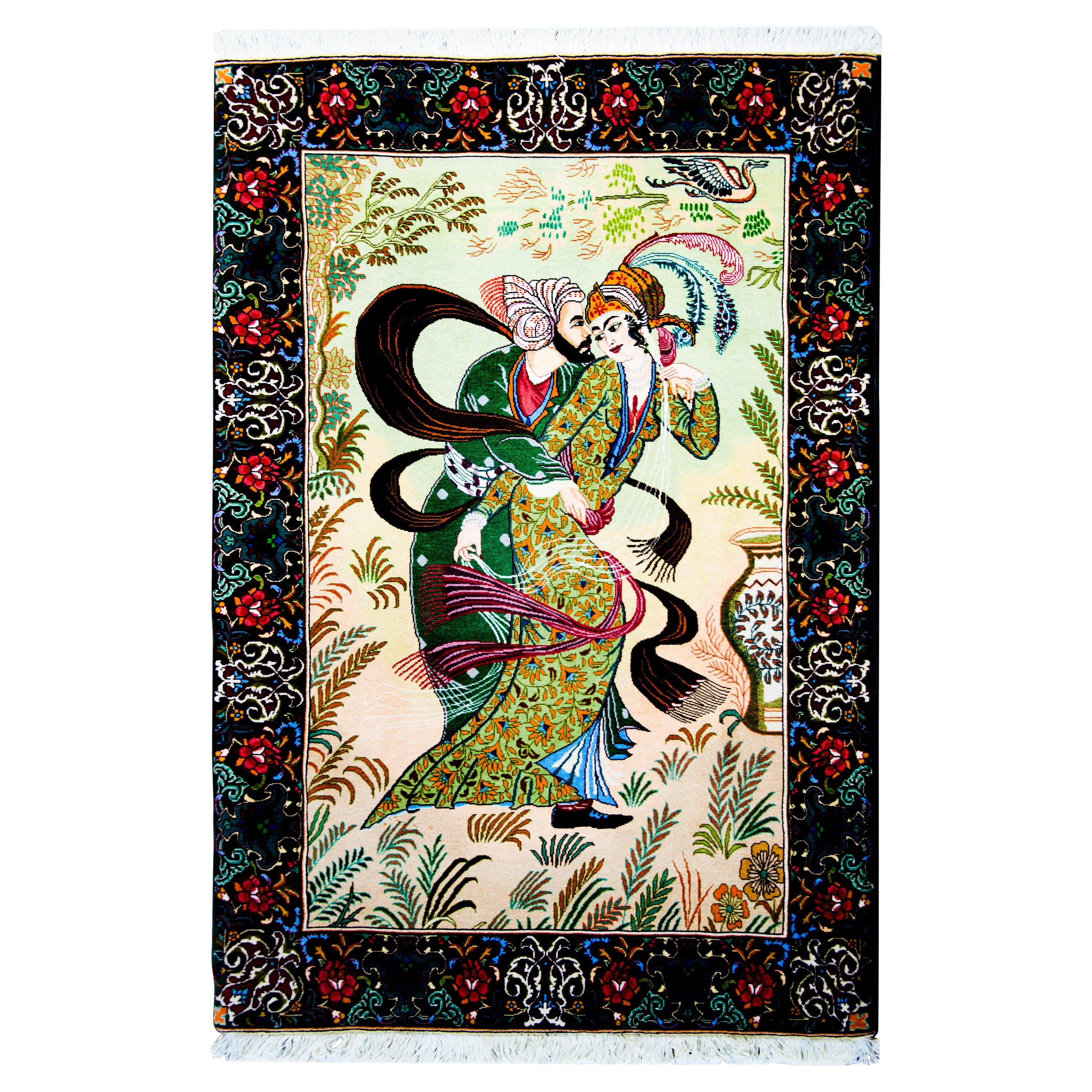 Vieux tapis Tabriz illustré