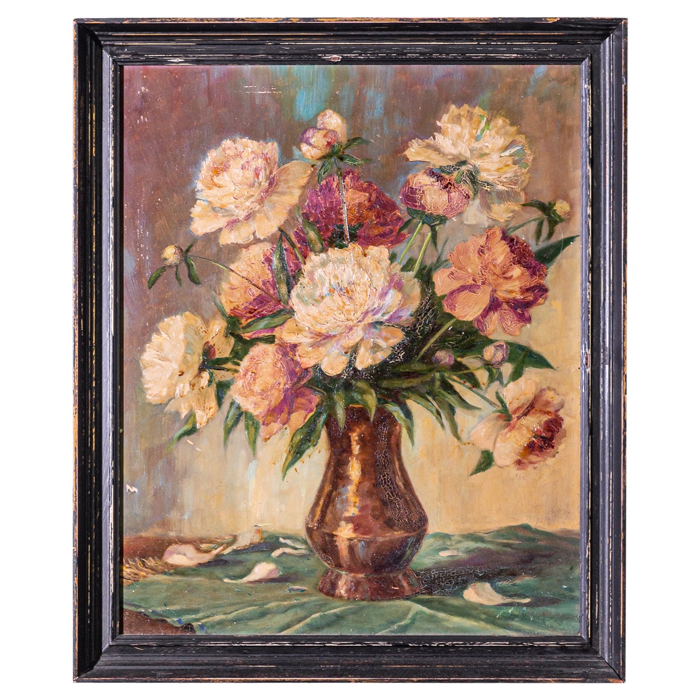 20th Century, Czech, Still Life in Wooden Frame For Sale