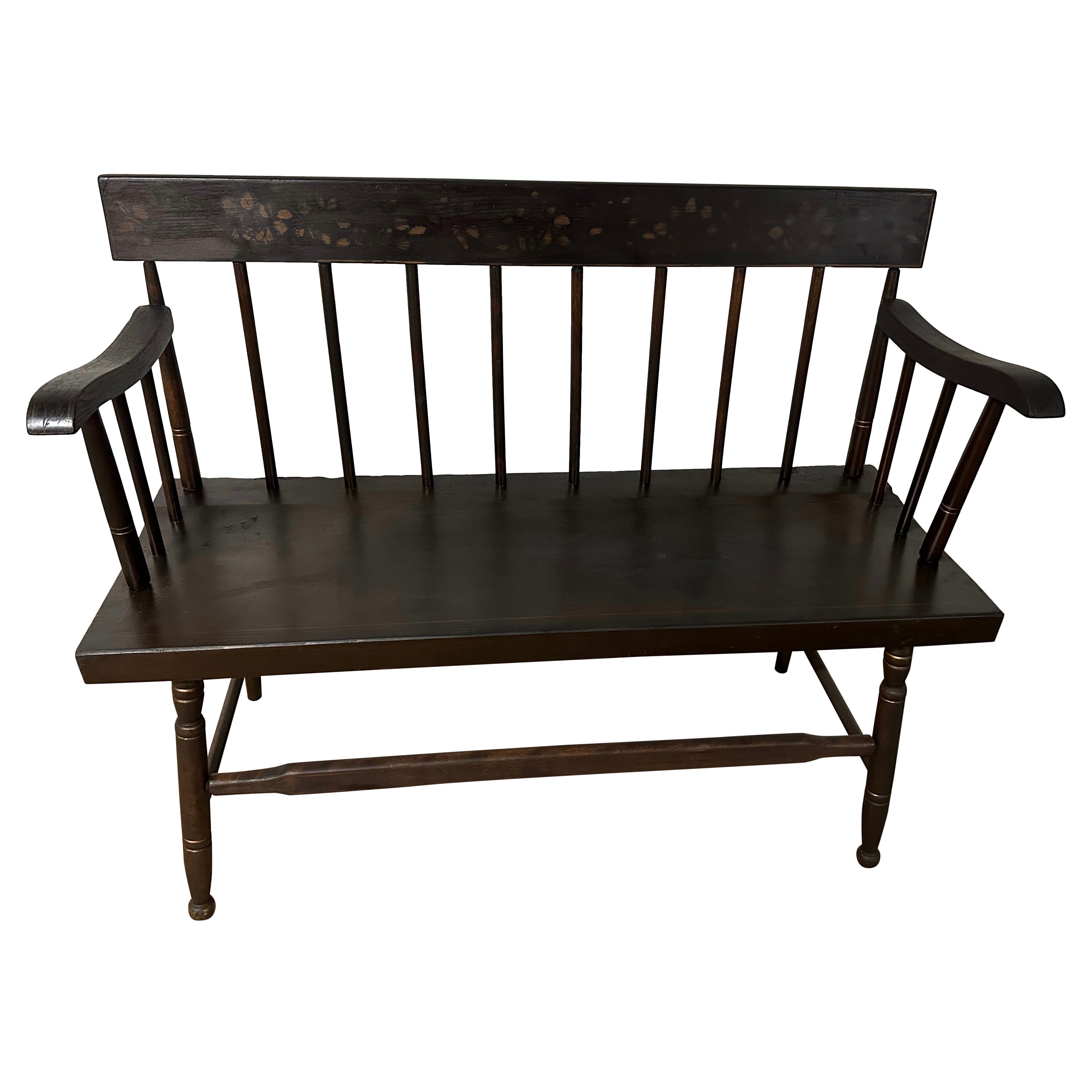 Vintage Hitchcock Style Settee Bench For Sale