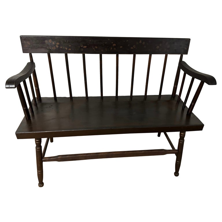 Vintage Hitchcock Style Settee Bench For Sale at 1stDibs