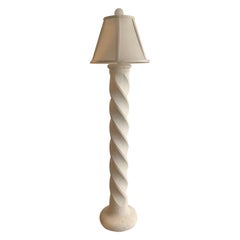 Retro Plaster Spiral Floor Lamp in the Style of Michael Taylor, 1990s