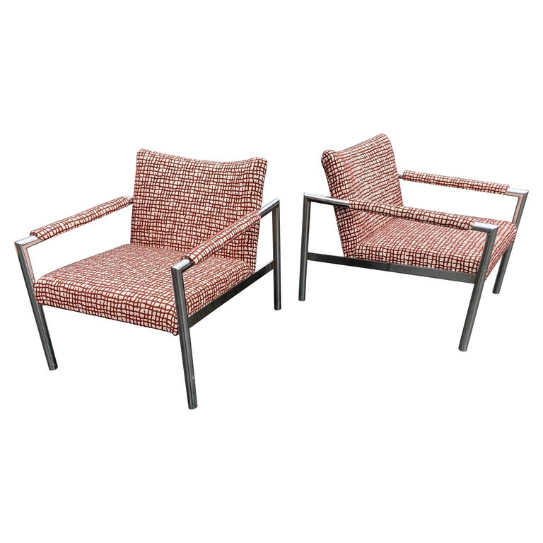 Jack Cartwright Pair Sleek Low Lounge Chairs For Sale at 1stDibs