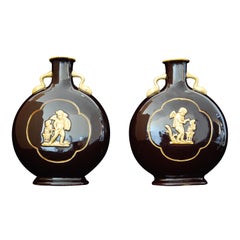 Pair of Moon-Flask Shaped Vases, Minton C1880