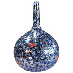 Japanese Contemporary Blue Platinum Porcelain Vase by Master Artist, 3