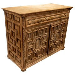 19th Century Chest of Drawers and Doors in Wood with Original Bronze Handles