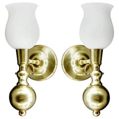 French Midcentury Swivel Boat Wall Light Pair, 1960s