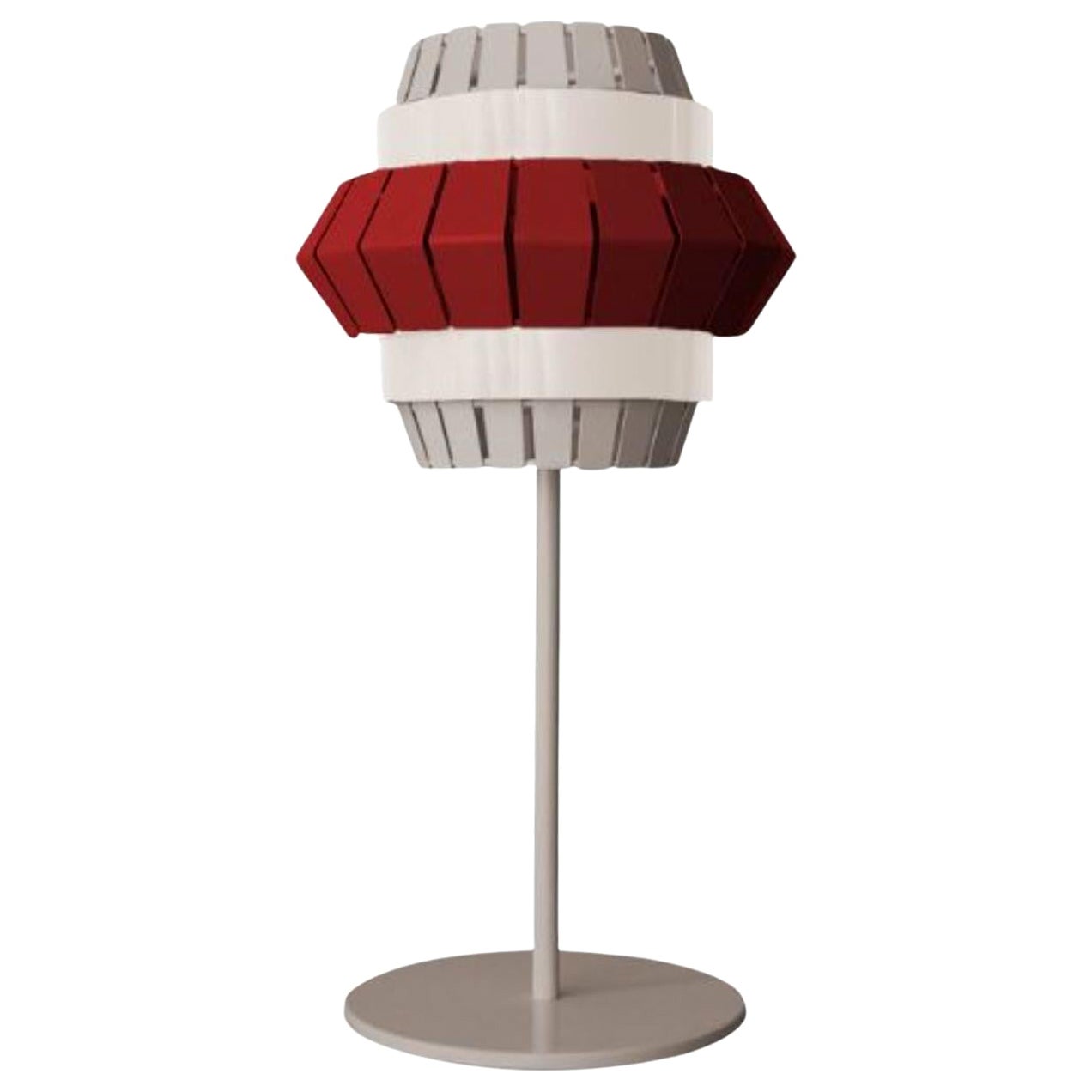 Ivory and Lipstick Comb Table Lamp by Dooq For Sale