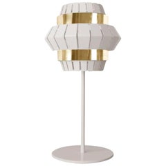 Ivory Comb Table Lamp with Brass Ring by Dooq