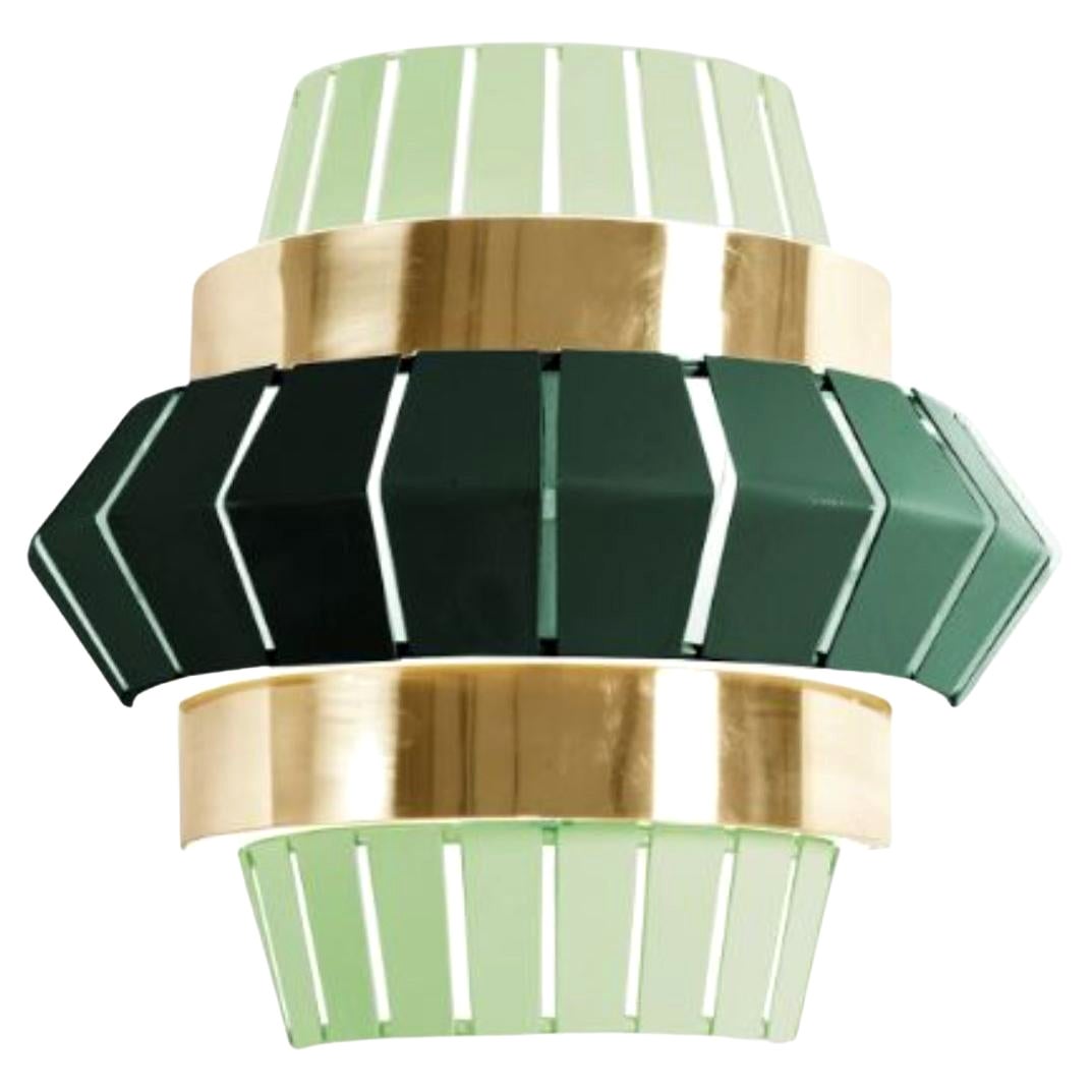 Dream and Emerald Comb Wall Lamp with Brass Ring by Dooq For Sale