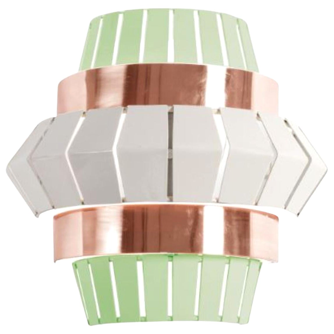 Dream and Ivory Comb Wall Lamp with Copper Ring by Dooq
