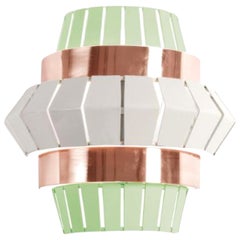 Dream and Ivory Comb Wall Lamp with Copper Ring by Dooq