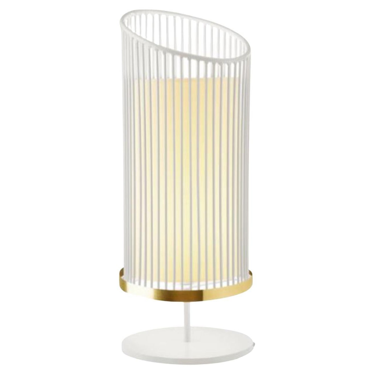 Ivory New Spider Table Lamp with Brass Ring by Dooq