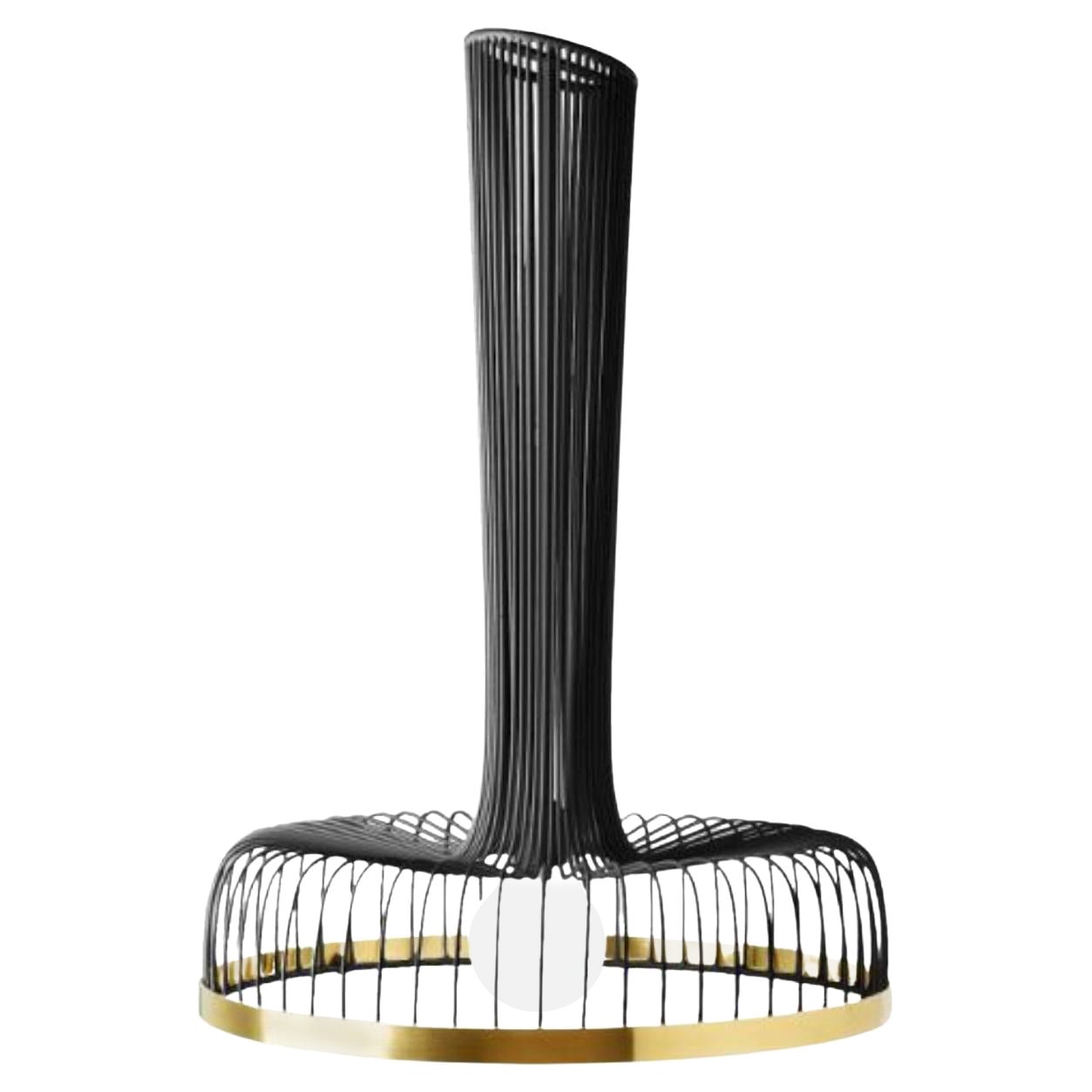 Black New Spider II Suspension Lamp with Brass Ring by Dooq For Sale