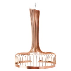 Salmon New Spider I Suspension Lamp with Copper Ring by Dooq