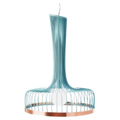 Lampe à suspension Spider I couleur menthe avec anneau en cuivre, Neuf par Dooq