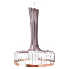 Lilac New Spider I Suspension Lamp with Copper Ring by Dooq