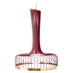 Lipstick New Spider I Suspension Lamp with Brass Ring by Dooq