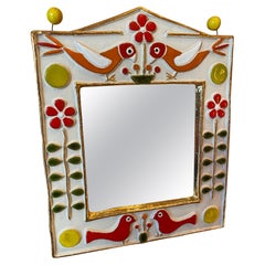 Ceramic Mirror by Mithé Espelt, France, 1970s